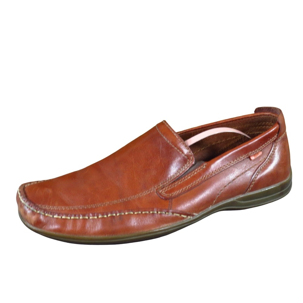 Flexi Men's Leather Loafer Slip-On Shoes Size‎ 9.5 Brown Comfort Casual Moc Toe
